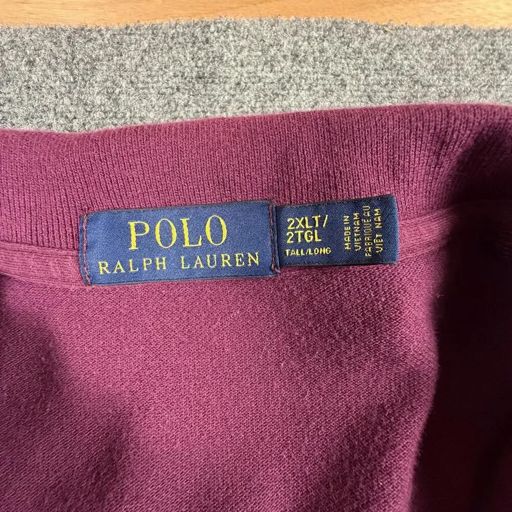 Polo Ralph Lauren Mens Classic Fit Polo Shirt 2XLT Burgundy Red 969